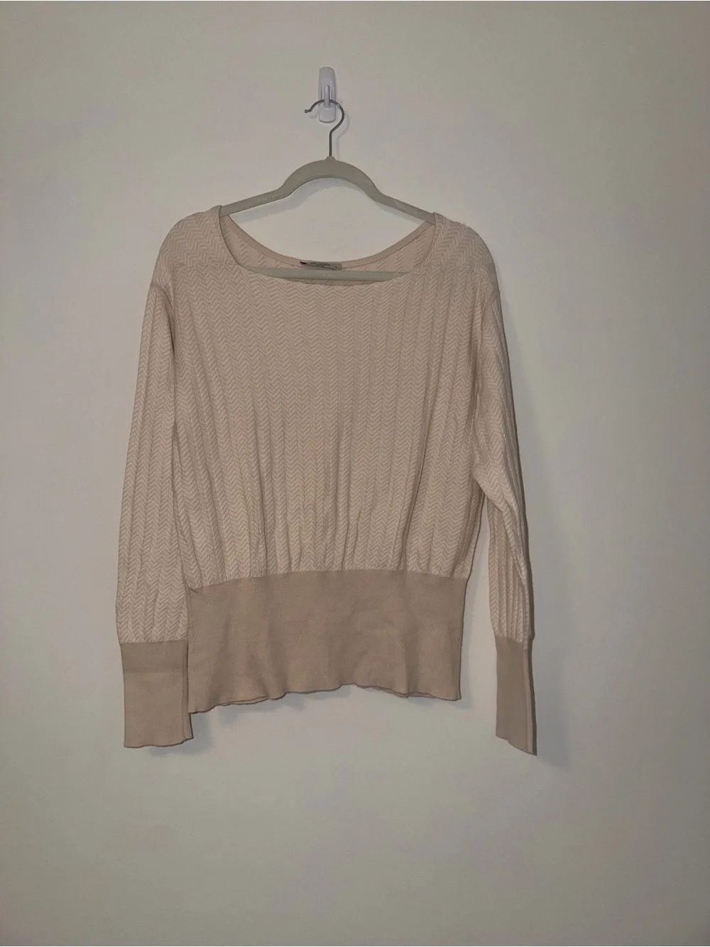 MM Lafleur Cotton Knit Boatneck sweater beige neutral minimal classic business L - Picture 3 of 10
